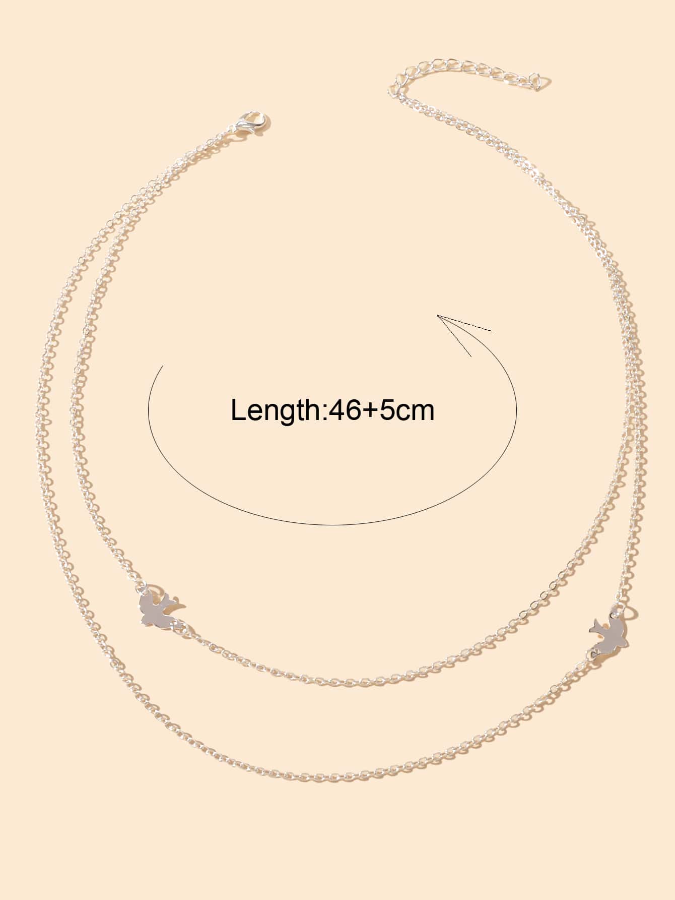 Female Jewelry Wholesale Price Double layer Silver Chain Bird Clavicle Necklace-1