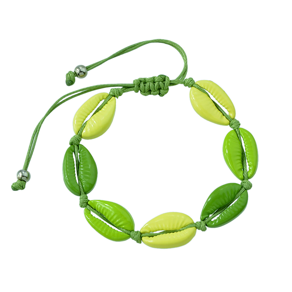 Ethnic Jewelry Colorful Enamel Shell Shape Adjustable Braided Bohemian Bracelet-5
