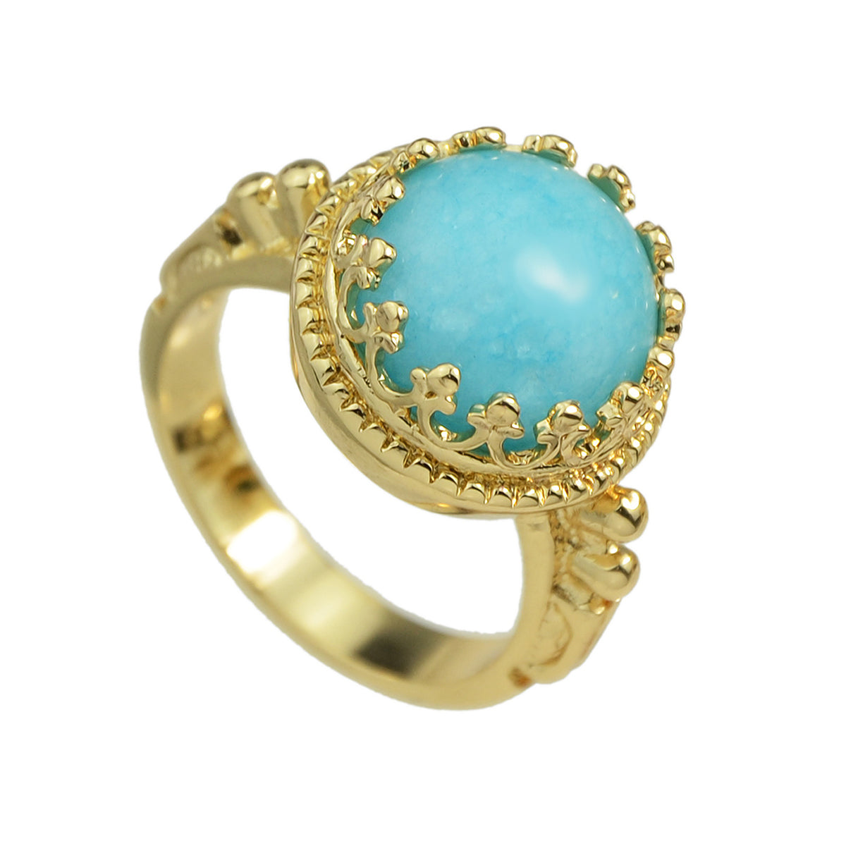 Retro Women Accessories Colorful Resin Round Ball Finger Band Ring Jewelry Gift-5