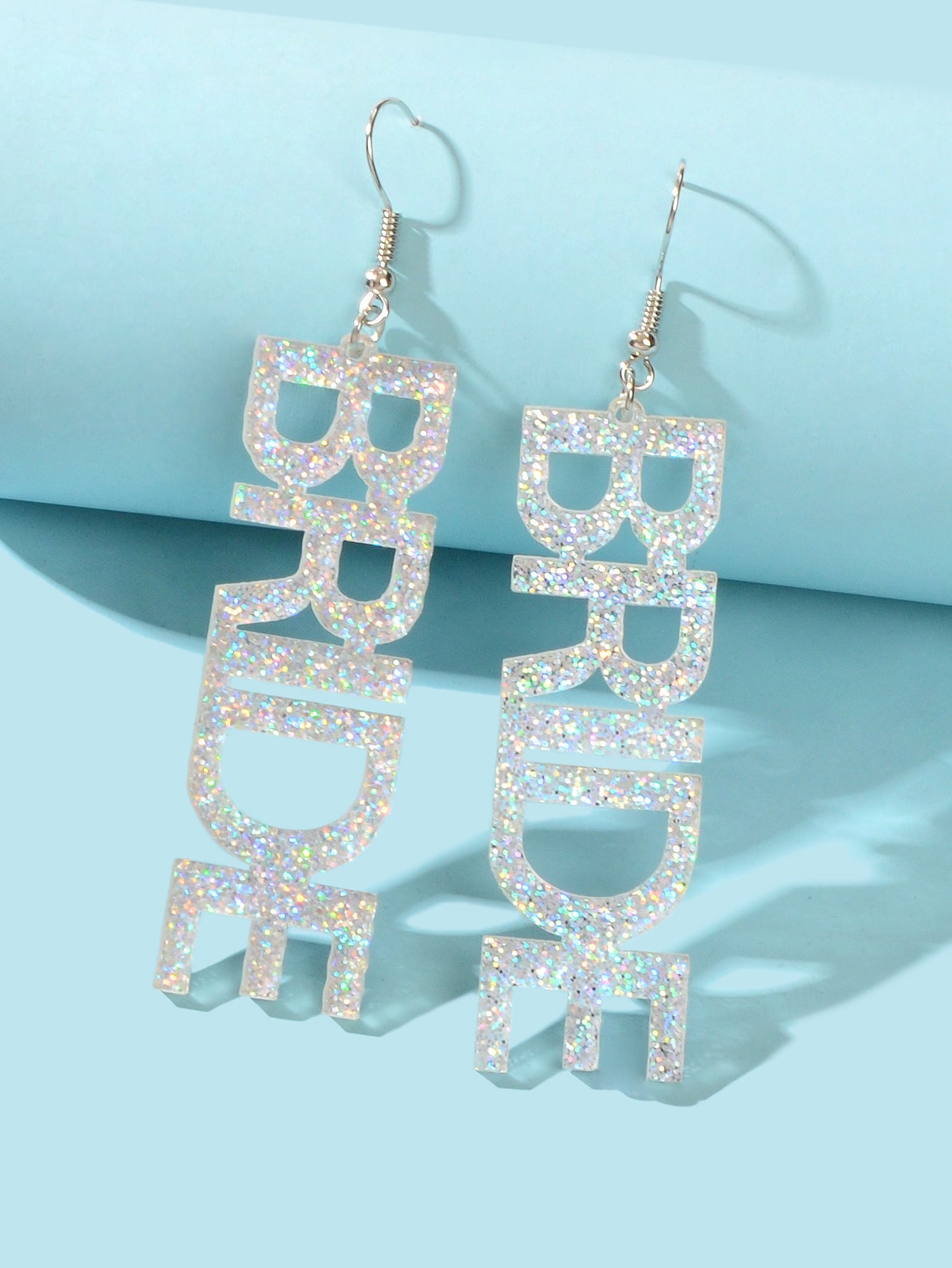 Wedding Bride Dangle Earrings Acrylic Handmade Fun Statement Jewelry Party Gift-3