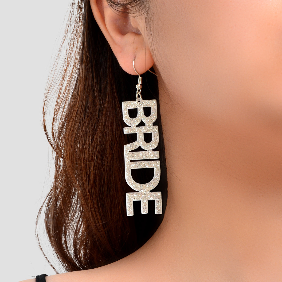 Wedding Bride Dangle Earrings Acrylic Handmade Fun Statement Jewelry Party Gift-7