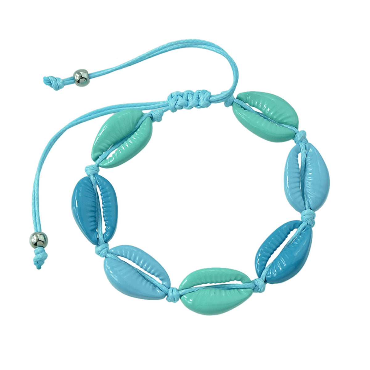 Ethnic Jewelry Colorful Enamel Shell Shape Adjustable Braided Bohemian Bracelet-4