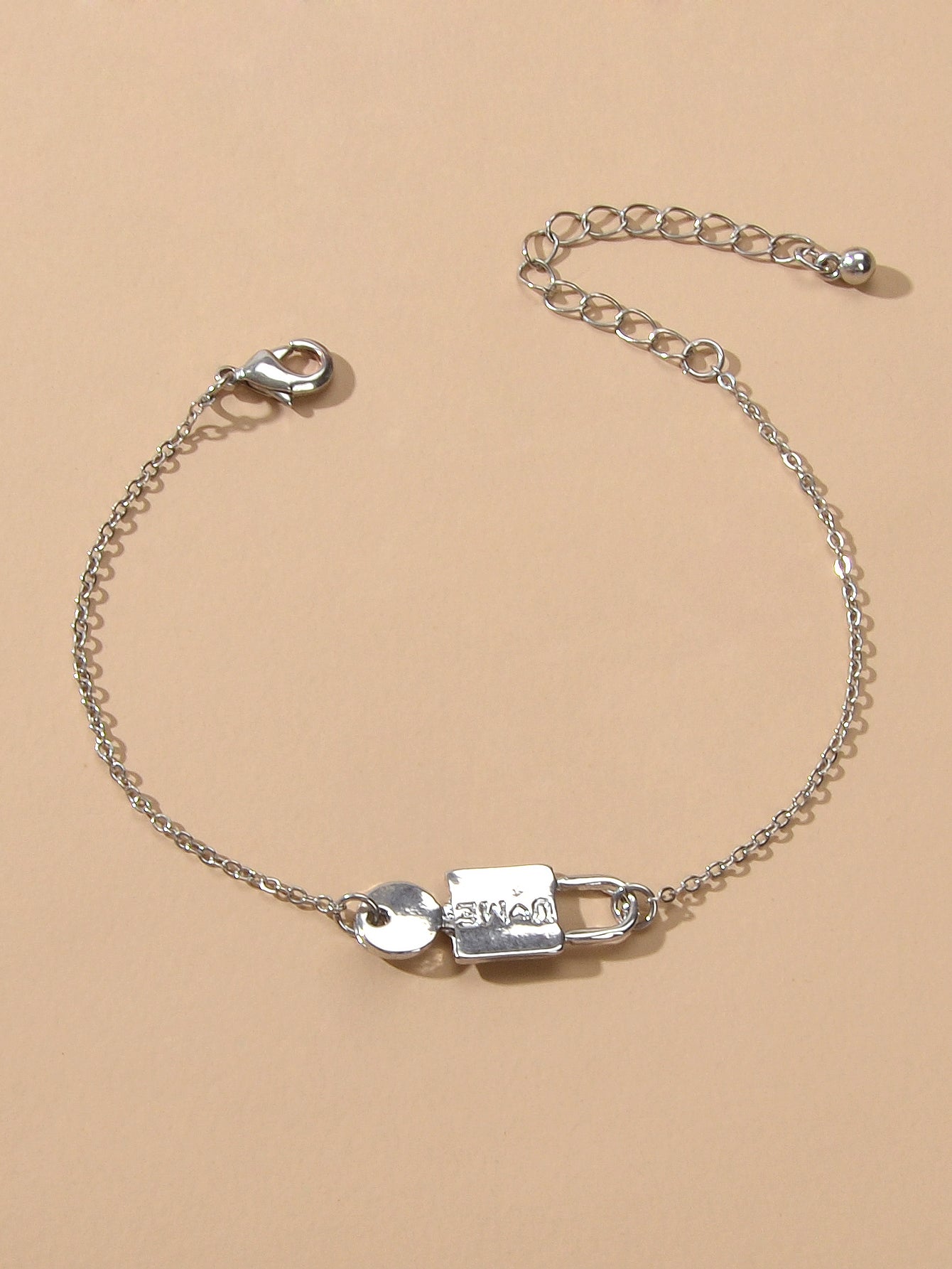 Elegant Women Accessories Minimalist Silver Chain Key Lock Charm Women Bracelet-0