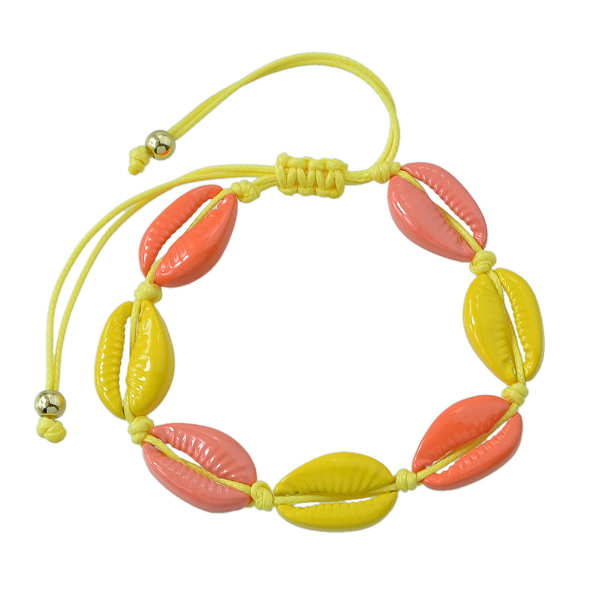 Ethnic Jewelry Colorful Enamel Shell Shape Adjustable Braided Bohemian Bracelet-7