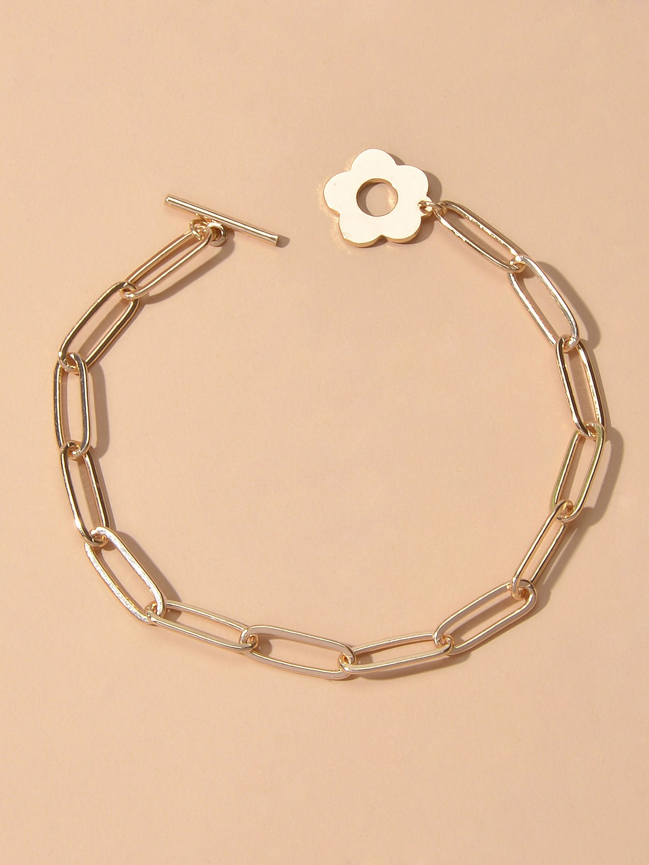 Party Decoration for Women Gold Link Chain Flower Charm Classics Bracelets Gift-0