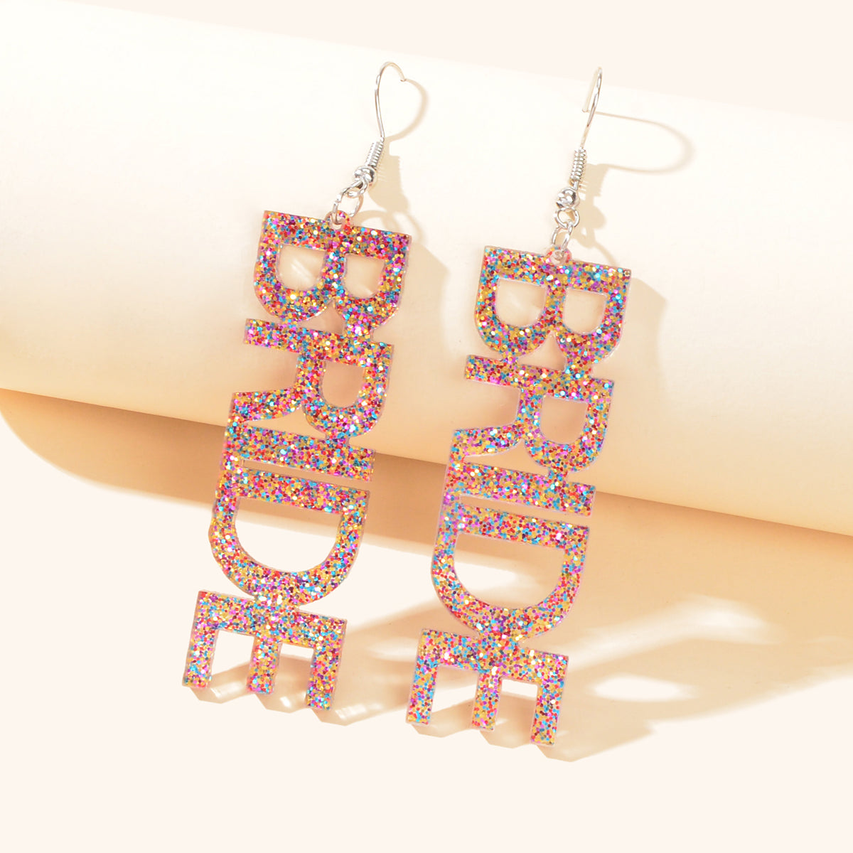 Wedding Bride Dangle Earrings Acrylic Handmade Fun Statement Jewelry Party Gift-0
