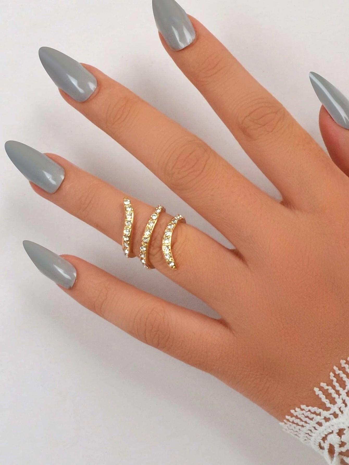 Textured Bridal Jewelry Full Rhinestone Twisted Engagement Finger Ring Gift-0