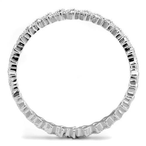 3W1238 - Rhodium Brass Ring with AAA Grade CZ in Clear-2