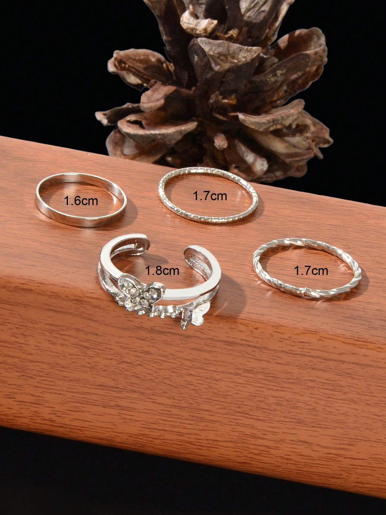 Butterfly Cuff Rings 4pcs/set Relief Anxiety Fidget Finger Knuckle Rings Gift-2
