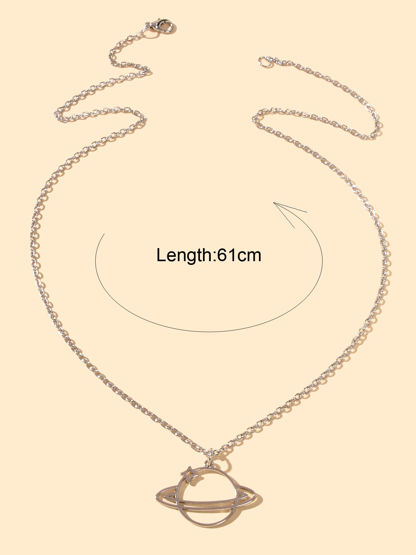Trendy Jewellery Silver Long Chain Space Planet Charm Necklace Accessories Gift-1