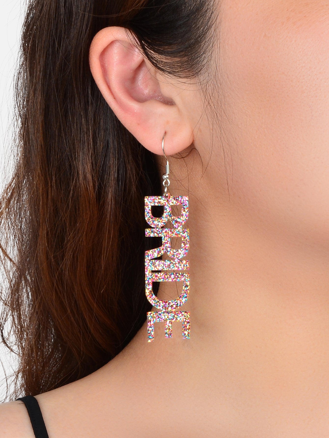 Wedding Bride Dangle Earrings Acrylic Handmade Fun Statement Jewelry Party Gift-1