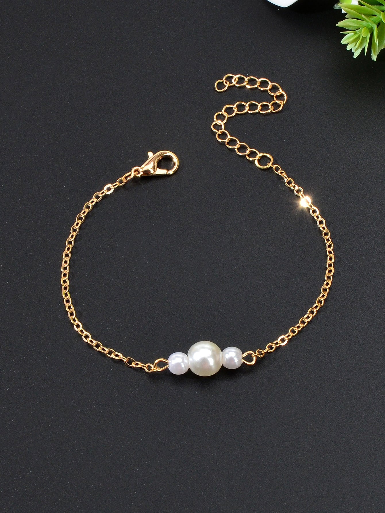 Pearl Adorned Minimalist Chain Bracelet - Elegant Simplicity for Every Occasion-2