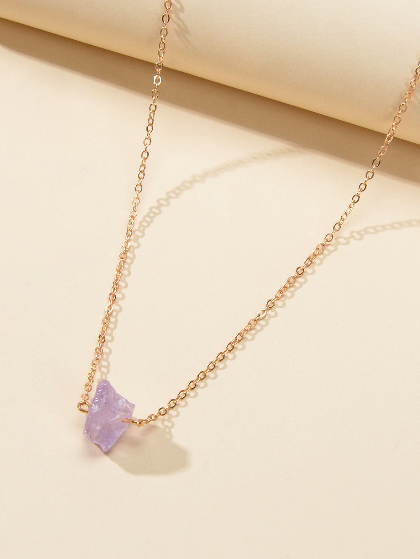 Boho Chic Jewelry Gold Chain Irregular Stone Pendant Necklace Women Accessories-1