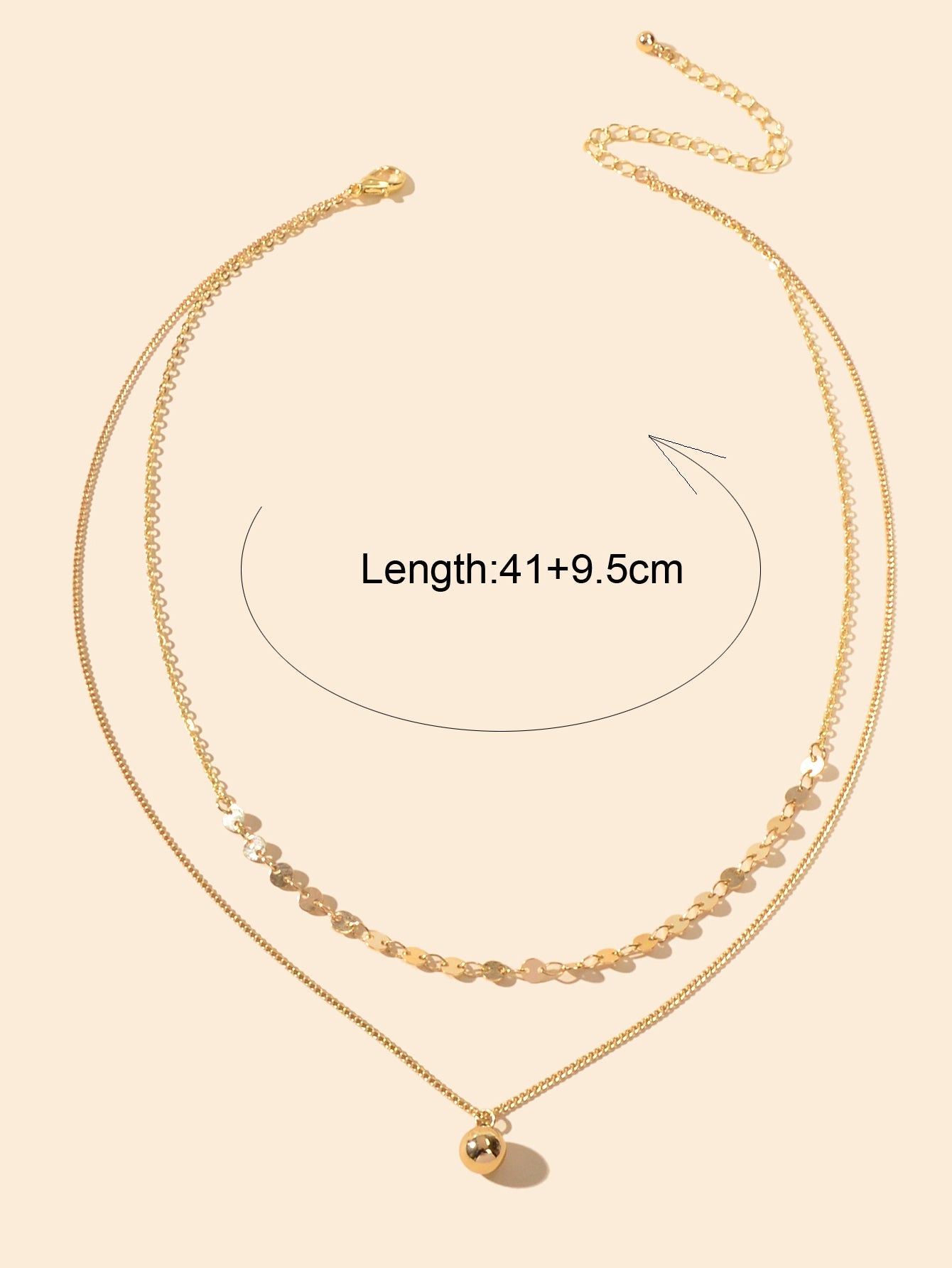 Designer Stylish Double layer Gold Chain Ball Necklace Wholesale Price Jewellery-1