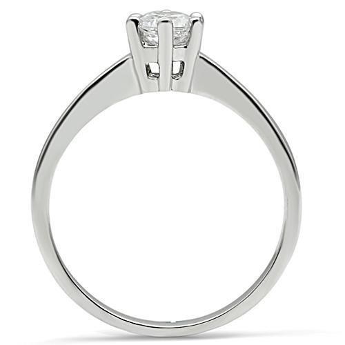 3W109 - Rhodium Brass Ring with AAA Grade CZ in Clear-2