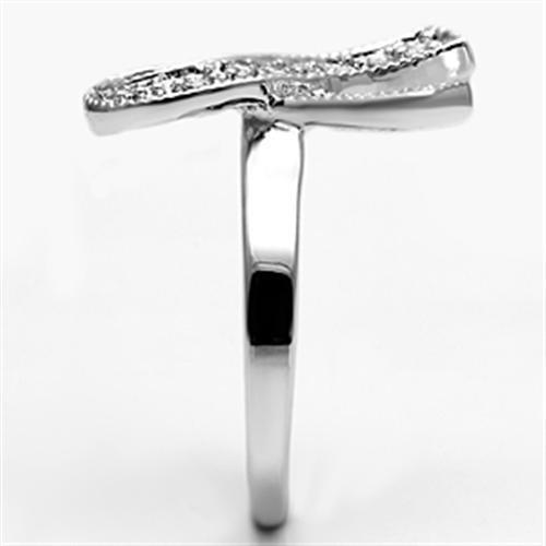3W263 - Rhodium Brass Ring with AAA Grade CZ in Clear-3