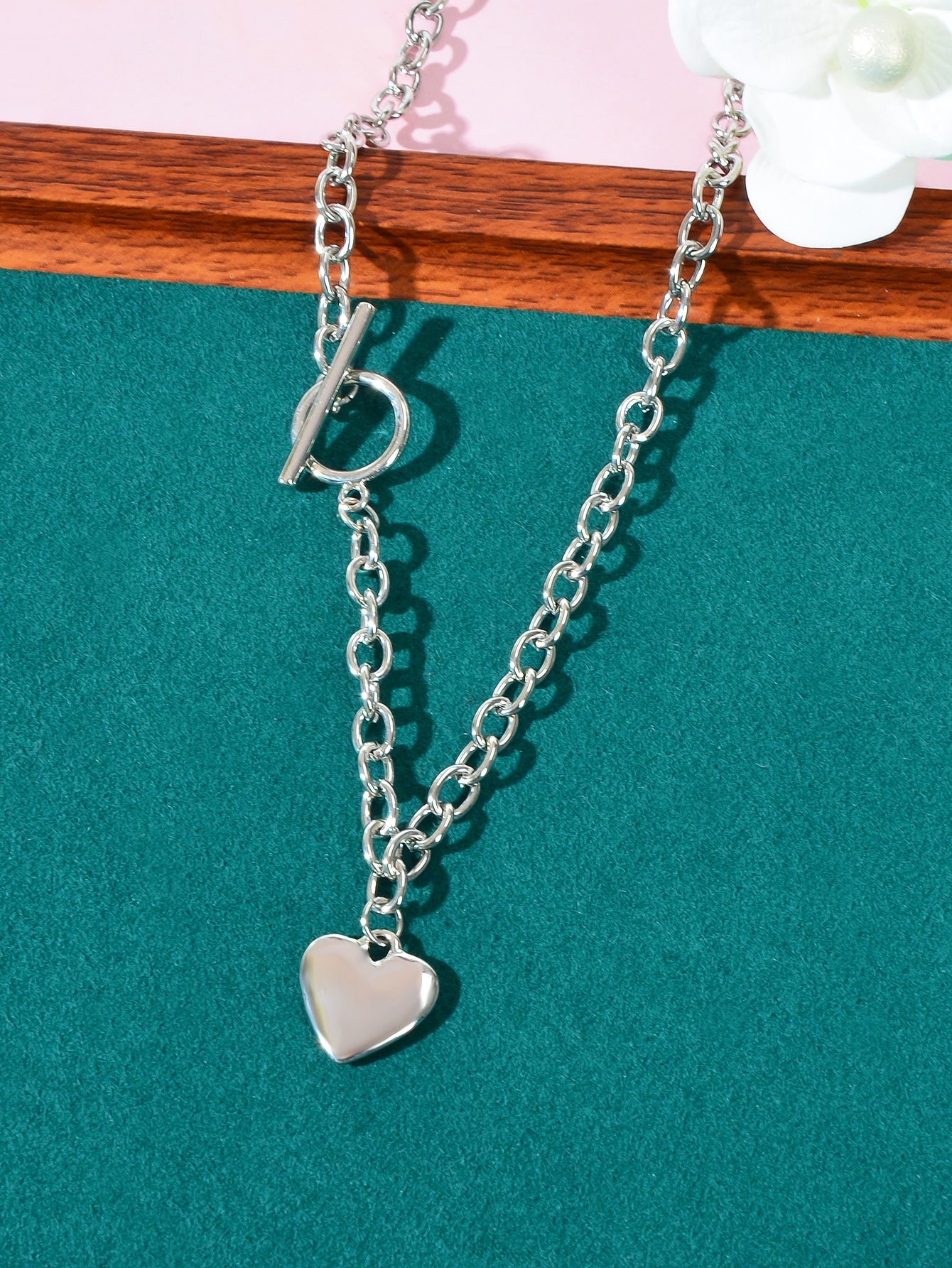 Heart-Shaped Pendant Multi-Charm Necklace Versatile Love Collection Jewellery-4