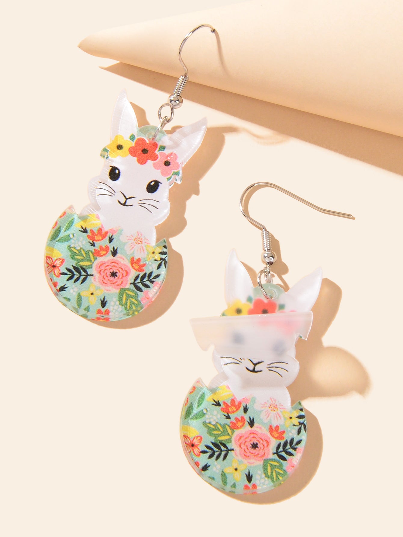 1 Pair Novelty Trendy Easter Bunny Eggs Earrings Bohemian Rabbit Ear Jewellery-2