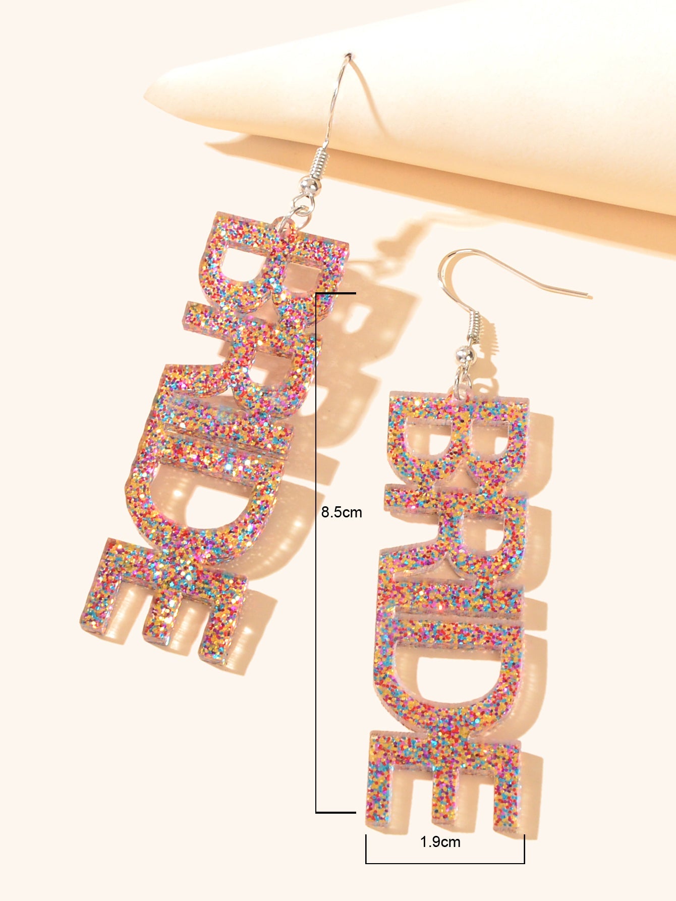 Wedding Bride Dangle Earrings Acrylic Handmade Fun Statement Jewelry Party Gift-2