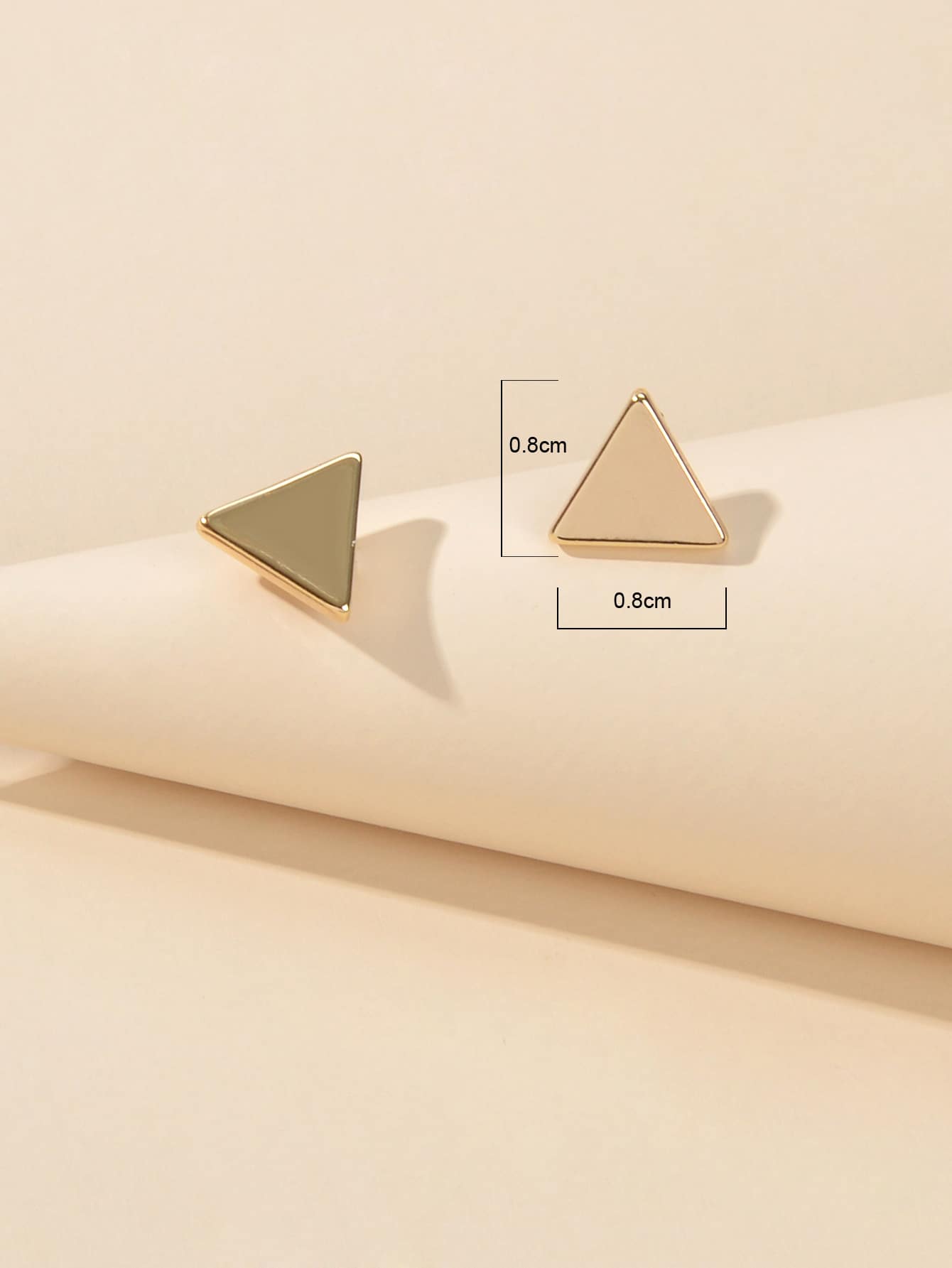 White Floral Stud Earrings Gold Triangle Earrings Set Elegant Jewelry Collection-3