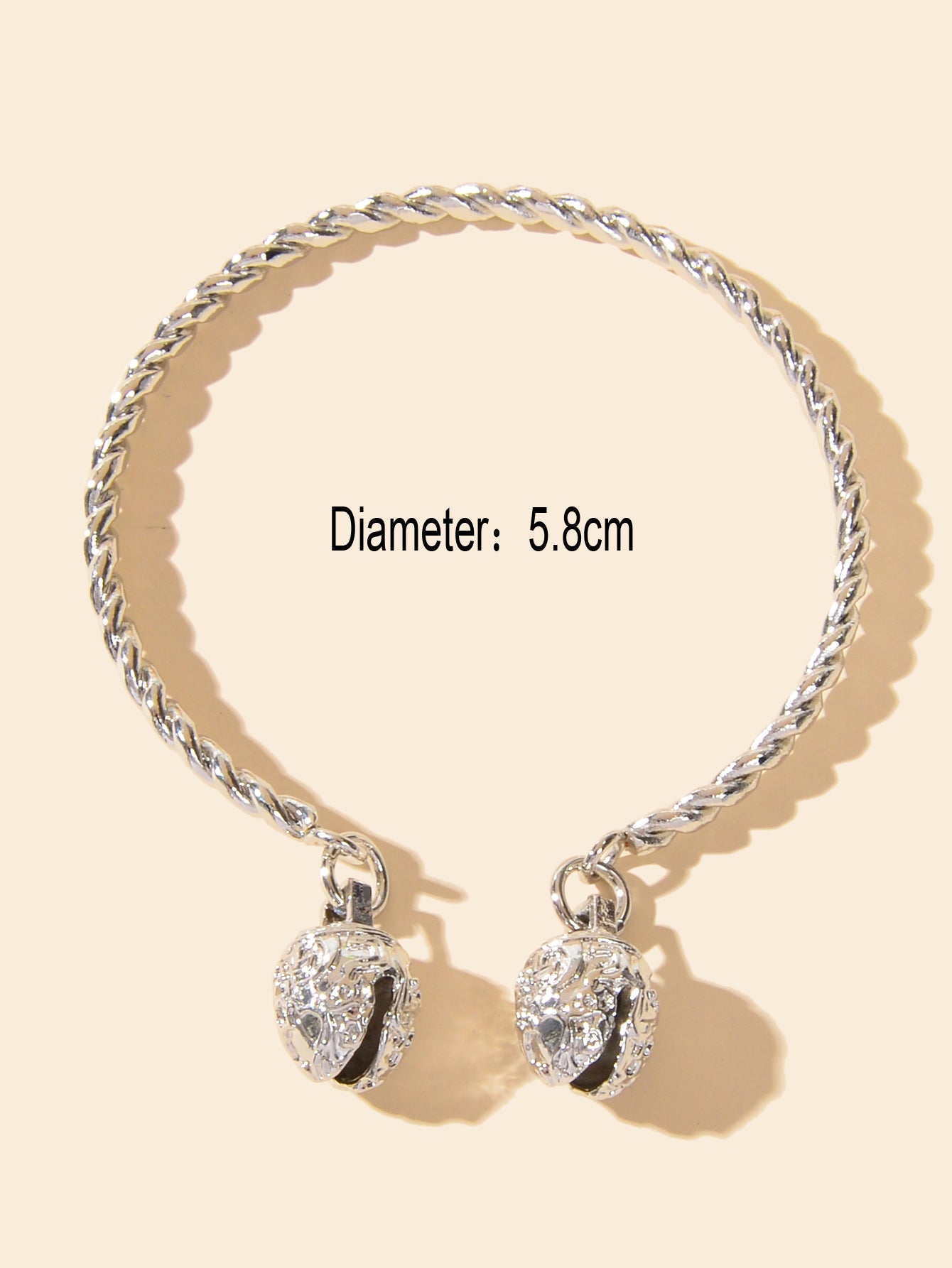 Statement Wedding Party Silver Open Cuff Wrap Bangle Band Bell Charm Bracelet-2