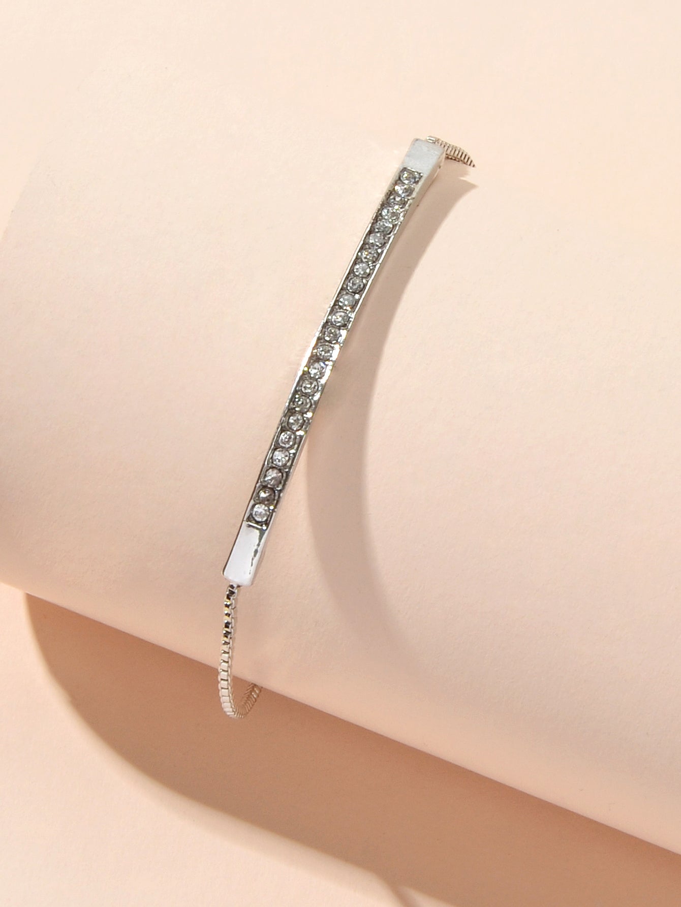 Ladies Jewellery Rhinestone Gold Silver Chain Strip Charm Adjustable Bracelet-2