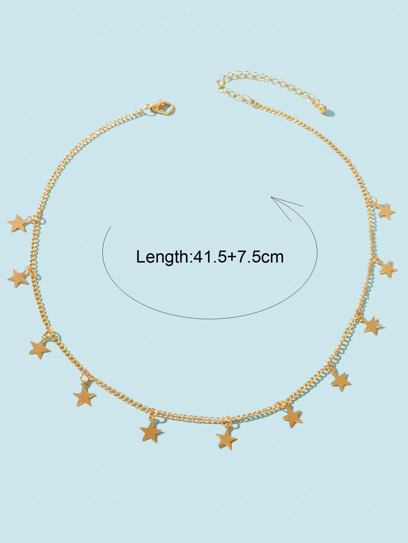 Shine Bright Necklace with Multiple Small Star Pendants Celestial Charm Jewelry-3