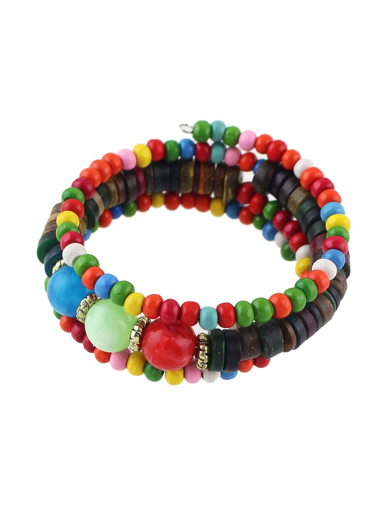 Ethnic Jewelry Handmade Colorful Bead Multi-layer Chain Bohemian Bangle Bracelet-2
