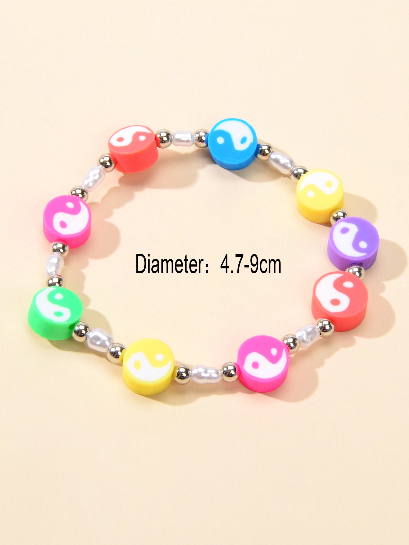 Unique Tai Chi Jewelry Handmade Candy Color Yin Yang Round Beads Taiji Bracelet-2