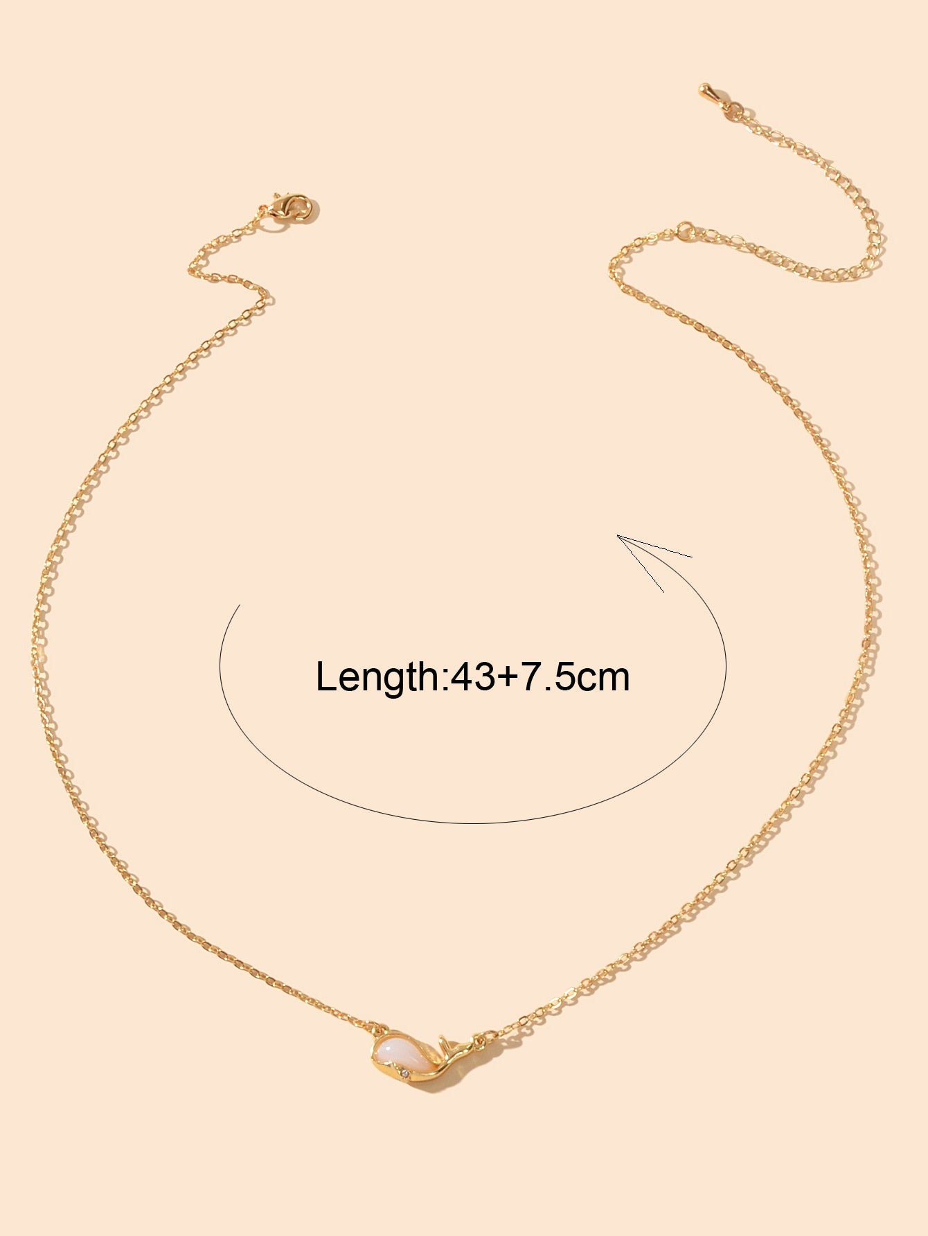 Exquisite Women Accessories Gold Chain Opal Dolphin Charm Necklace Gift Jewelry-2