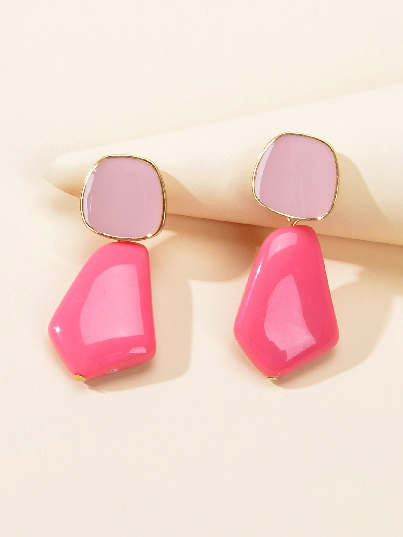 Y2k Style Trendy Candy Color Geometric Dangle Party Pierced Earrings Party Gift-2
