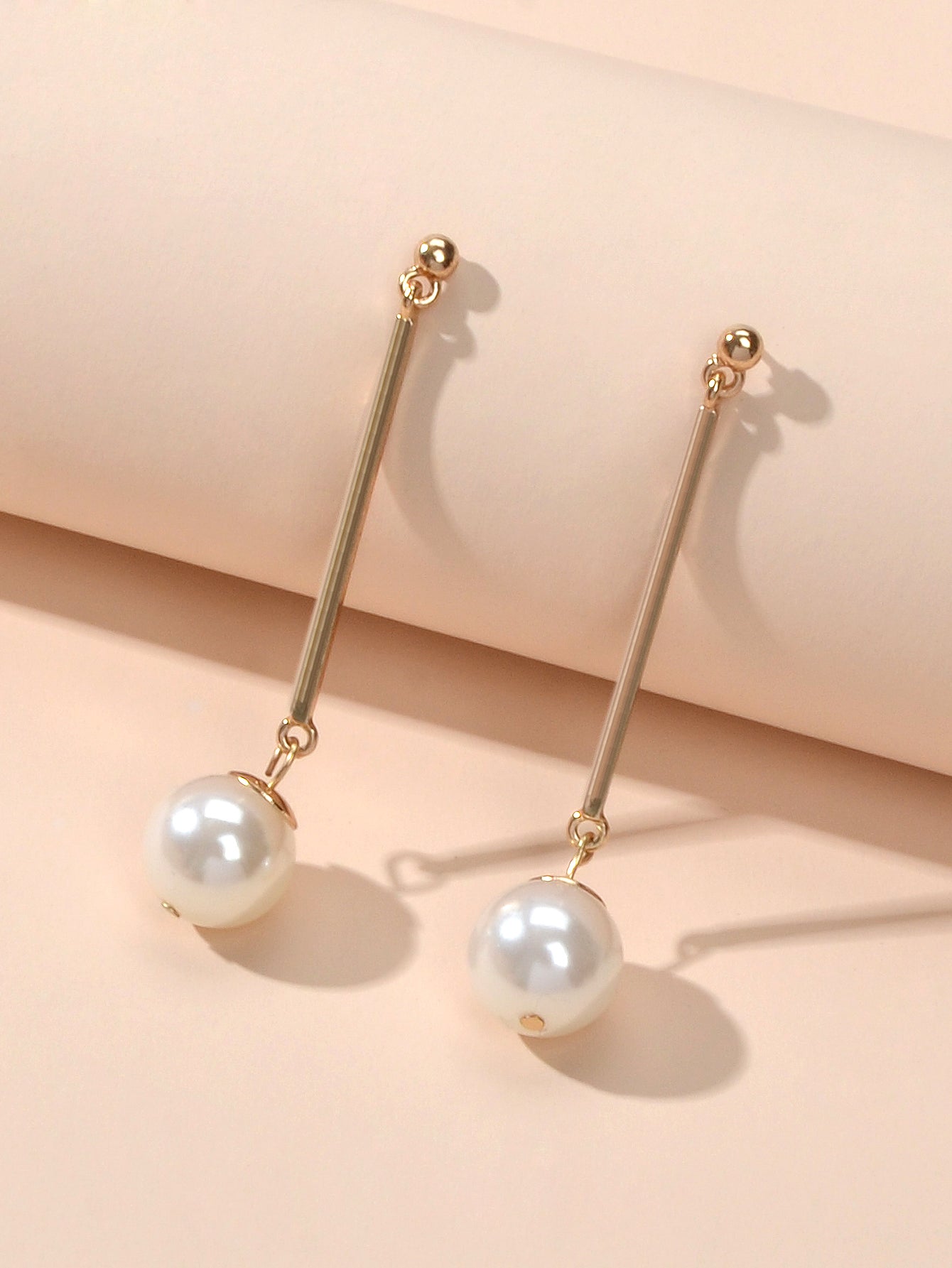Wedding Engagement Gift Jewellery Gold Bar Pearl Charm Pendant Earrings Women-2