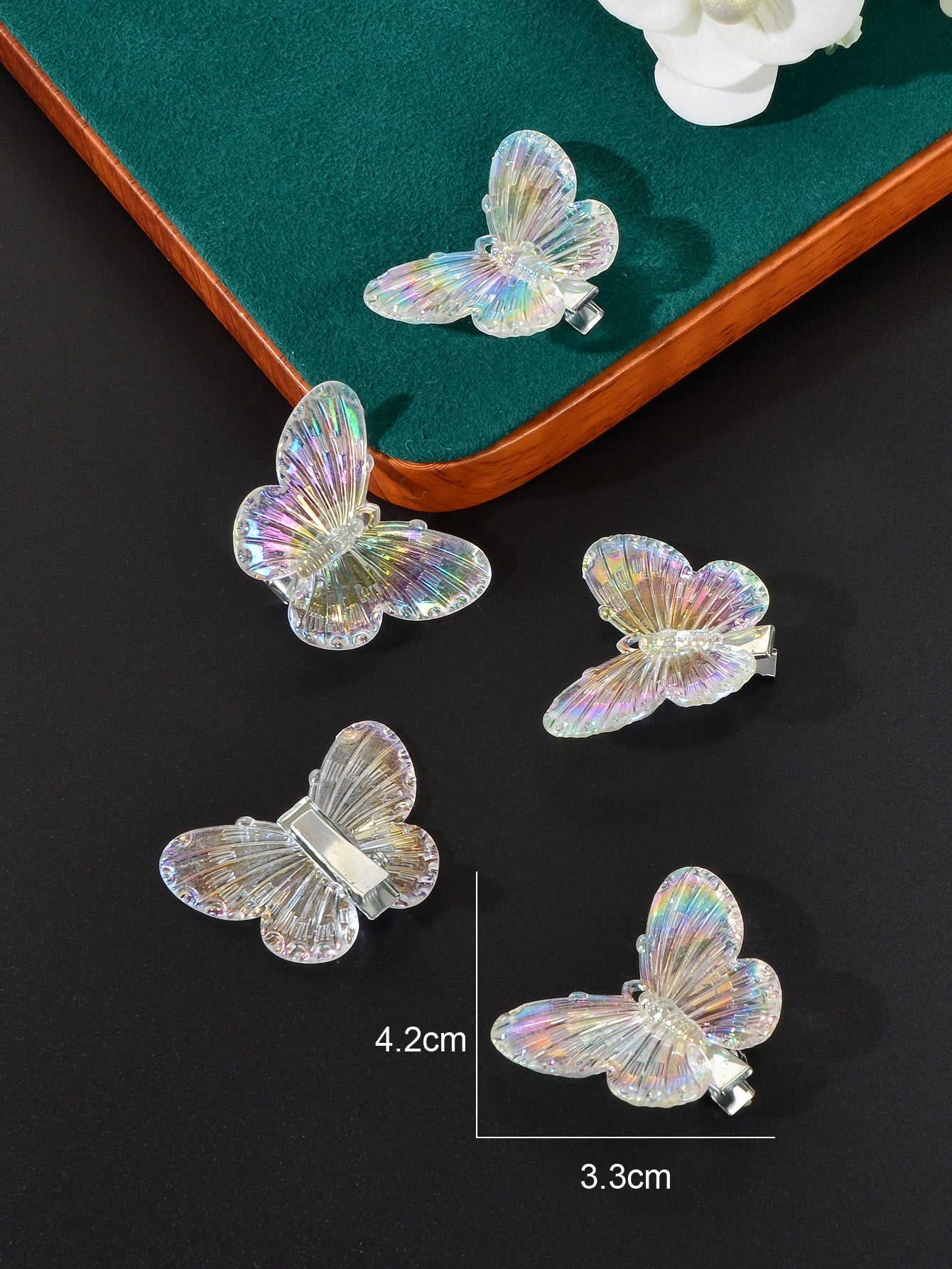 5 pcs Sweet Transparent Butterfly Hairpin Hair Clips Set Hair Accessory Headwear-3