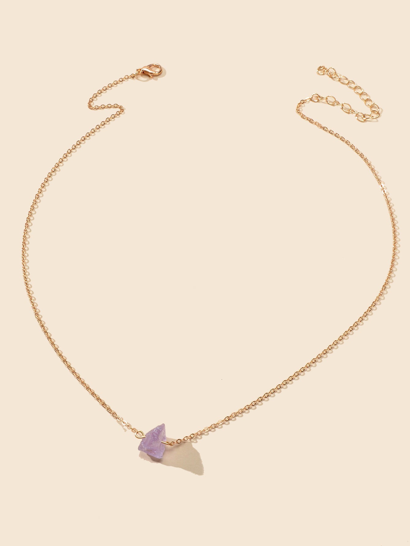 Boho Chic Jewelry Gold Chain Irregular Stone Pendant Necklace Women Accessories-2