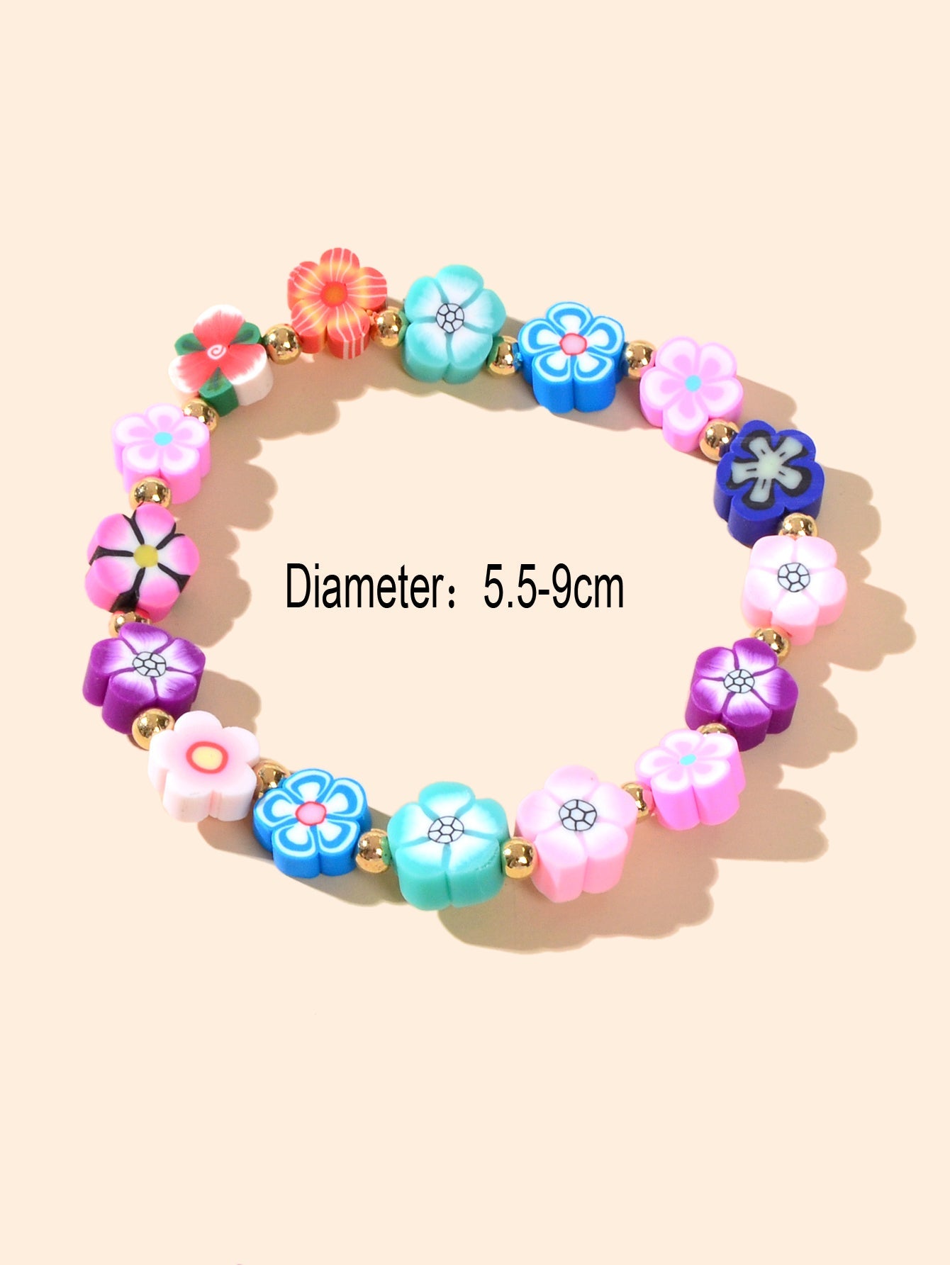 Funny Gifts for Women Multi-colored Random Shape Flower Elastic Bangle Bracelets-2