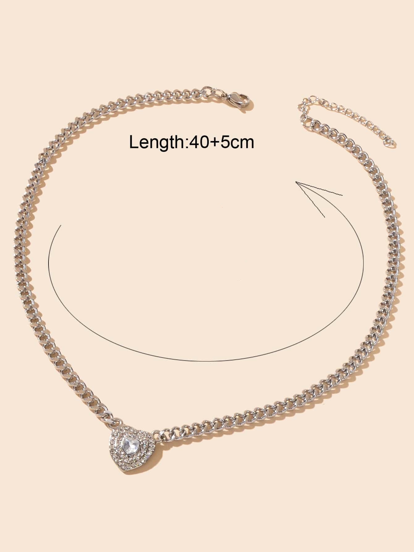 Stunning Silver Heart Pendant Necklace Elegant Jewellery Piece Girls Party Gift-3
