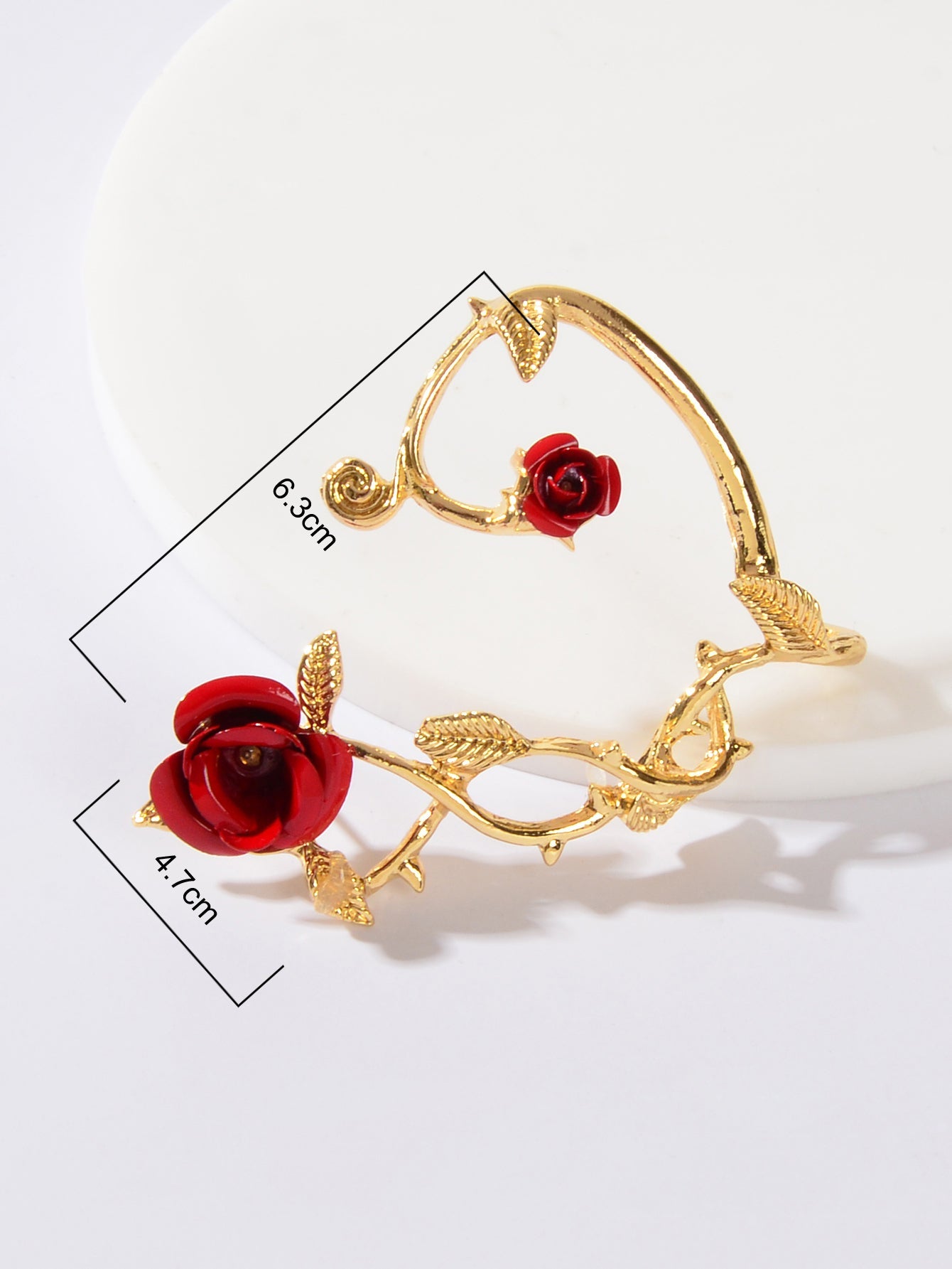 1 pc Retro Rose Flower Climbers Crawler Jacket Ear Cuff Wrap Clip Stud Earring-2