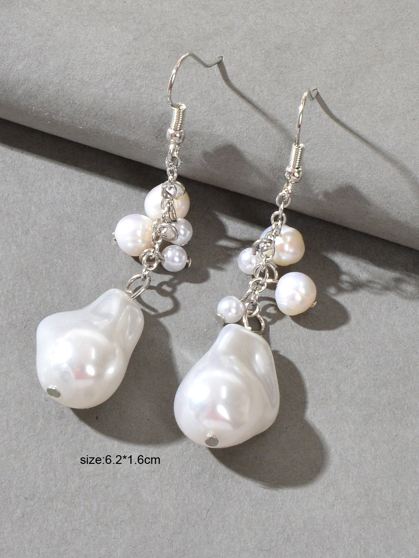 Perfect Wedding Engagement Jewellery Faux Pearl Irregular Dangle Party Earrings-2