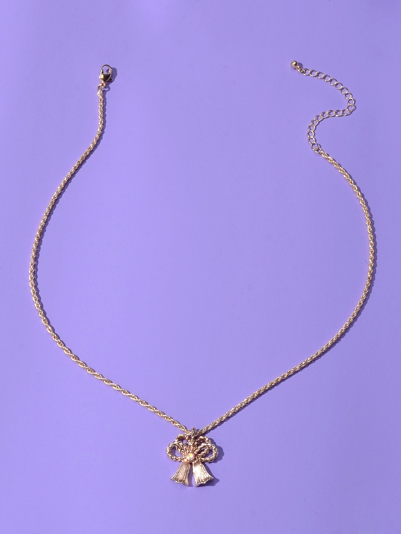 Festival Jewellery Gold Silver Chain Bow Bells Charm Necklace Women Accessories-2