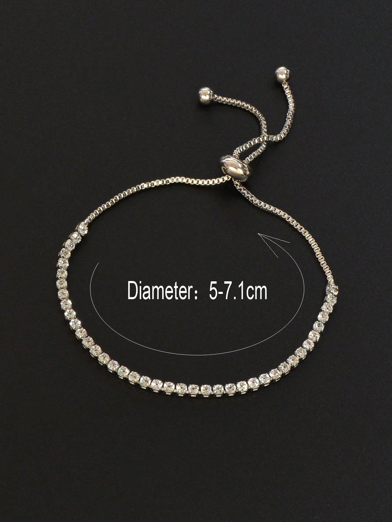Adjustable Slider Bracelet with Diamonds Sparkle Shine Jewelry-3
