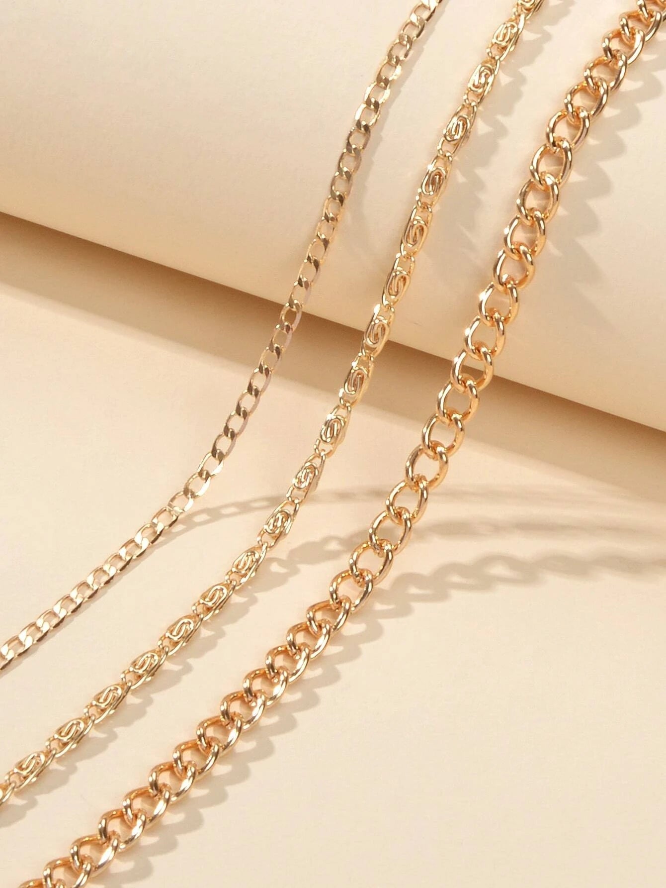 3 pcs Gold Silver Chain Boho Chic Minimalist Necklace Women Accessories Jewelry-3