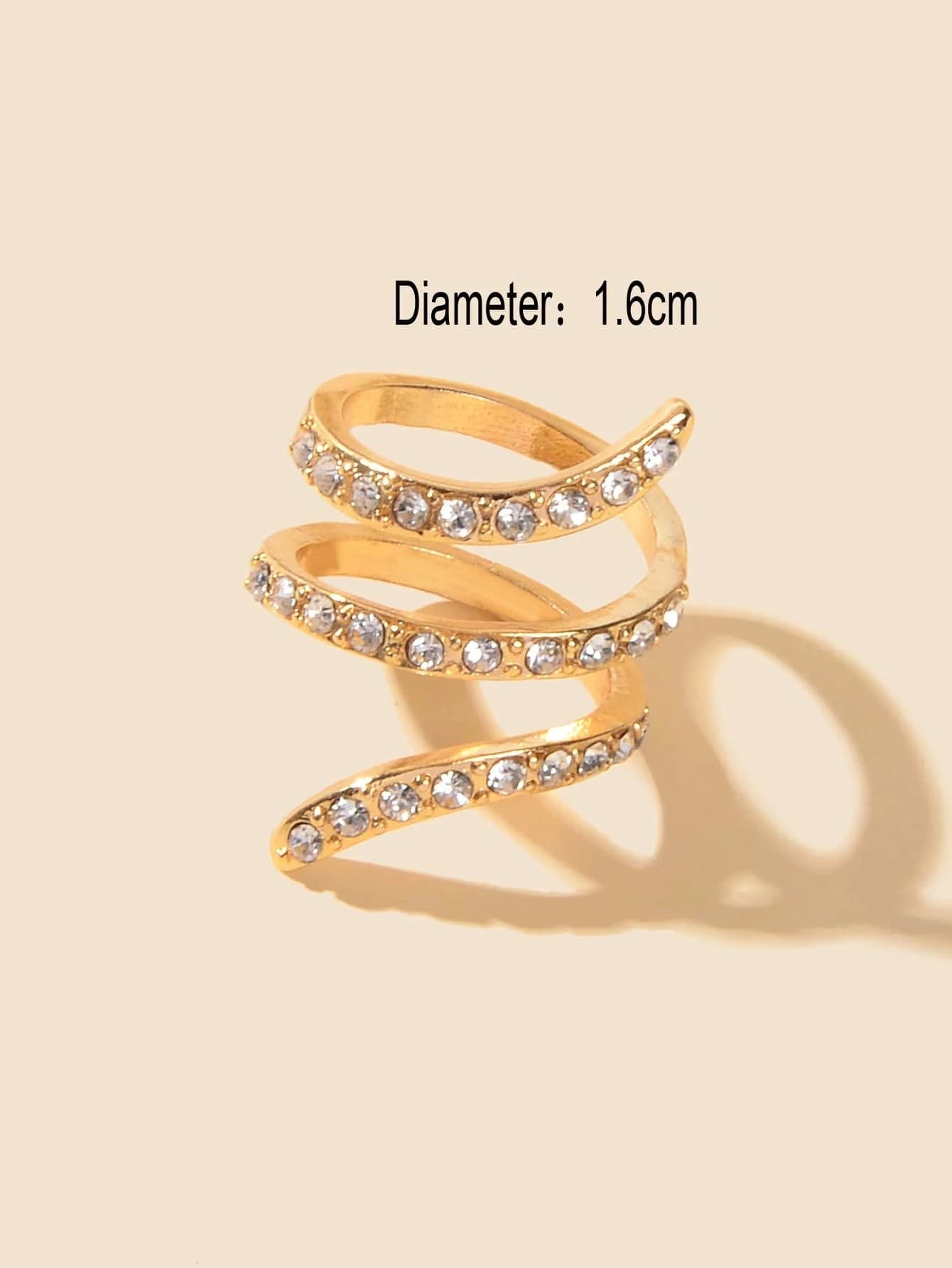 Textured Bridal Jewelry Full Rhinestone Twisted Engagement Finger Ring Gift-2