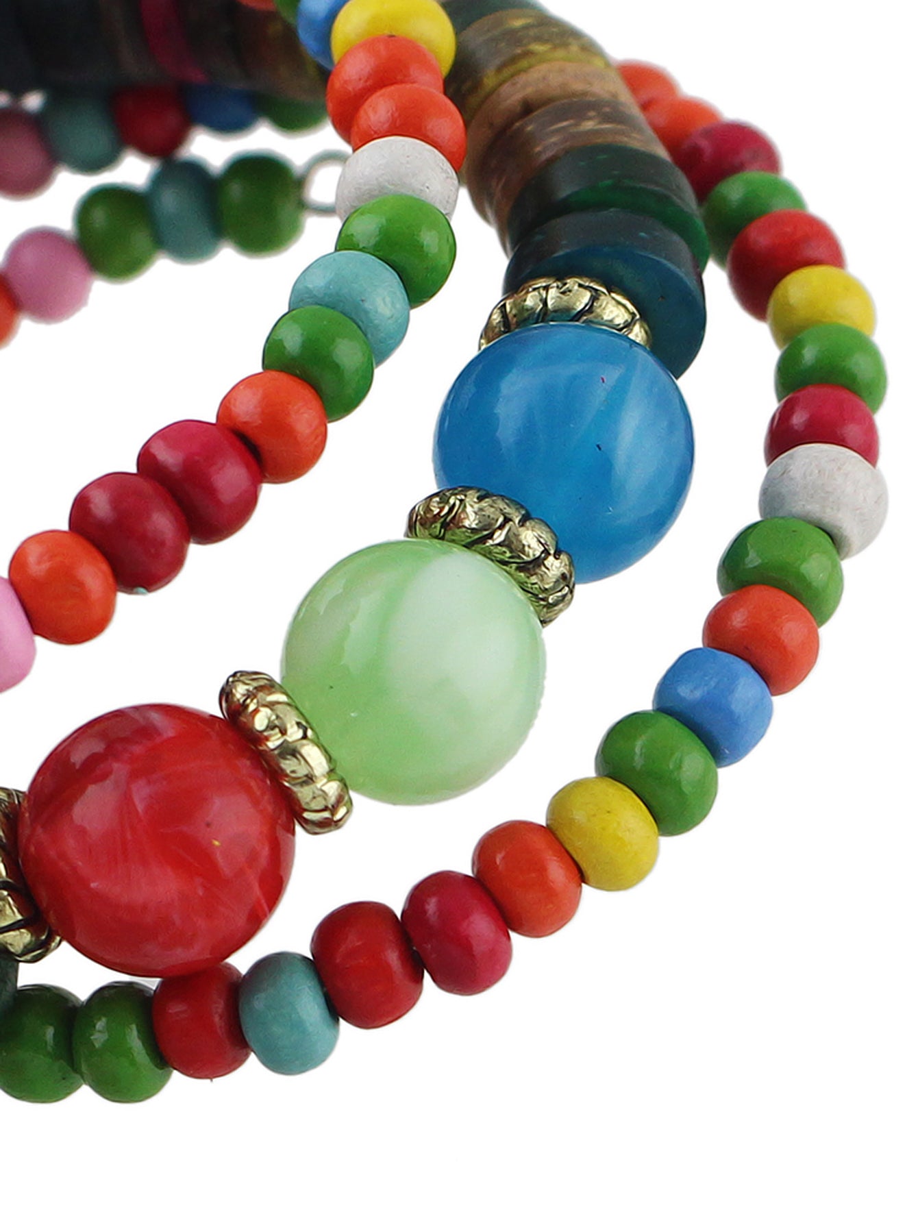 Ethnic Jewelry Handmade Colorful Bead Multi-layer Chain Bohemian Bangle Bracelet-3