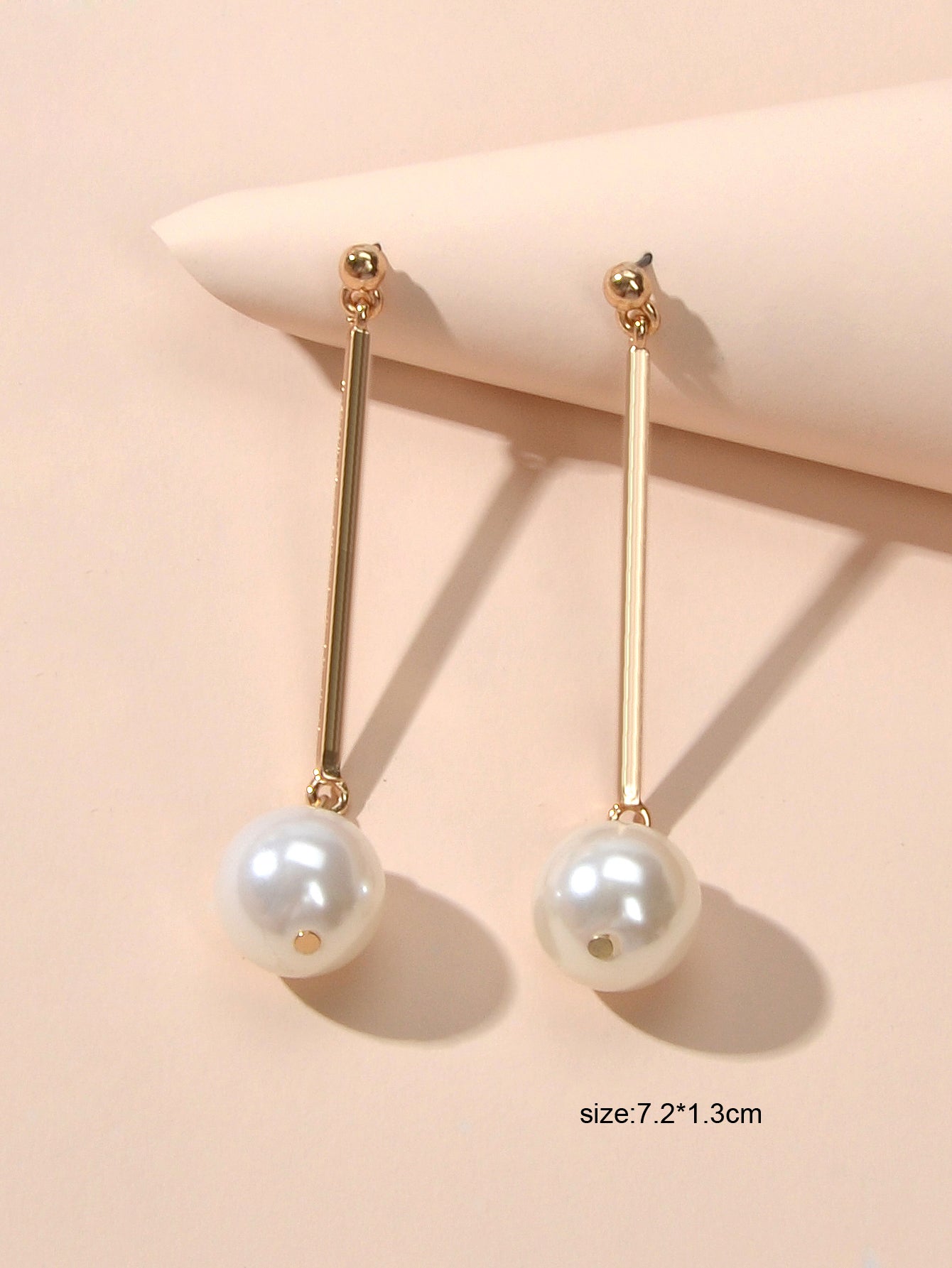 Wedding Engagement Gift Jewellery Gold Bar Pearl Charm Pendant Earrings Women-3