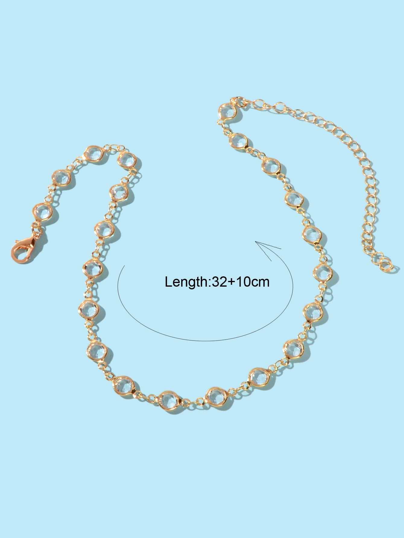 Gold Acrylic Beads Chain Link Choker Short Necklace for Women Designer Jewellery-3