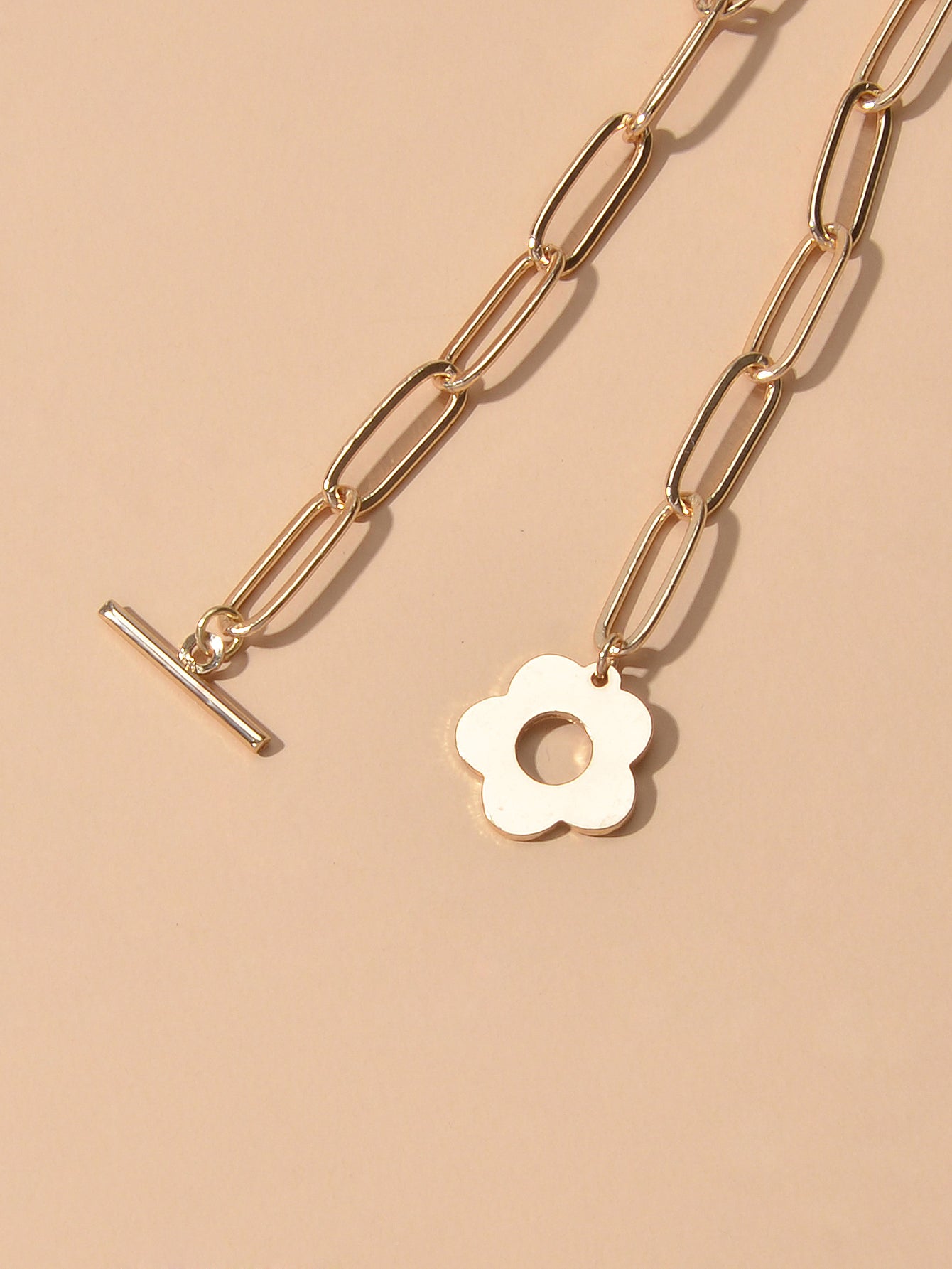Party Decoration for Women Gold Link Chain Flower Charm Classics Bracelets Gift-3