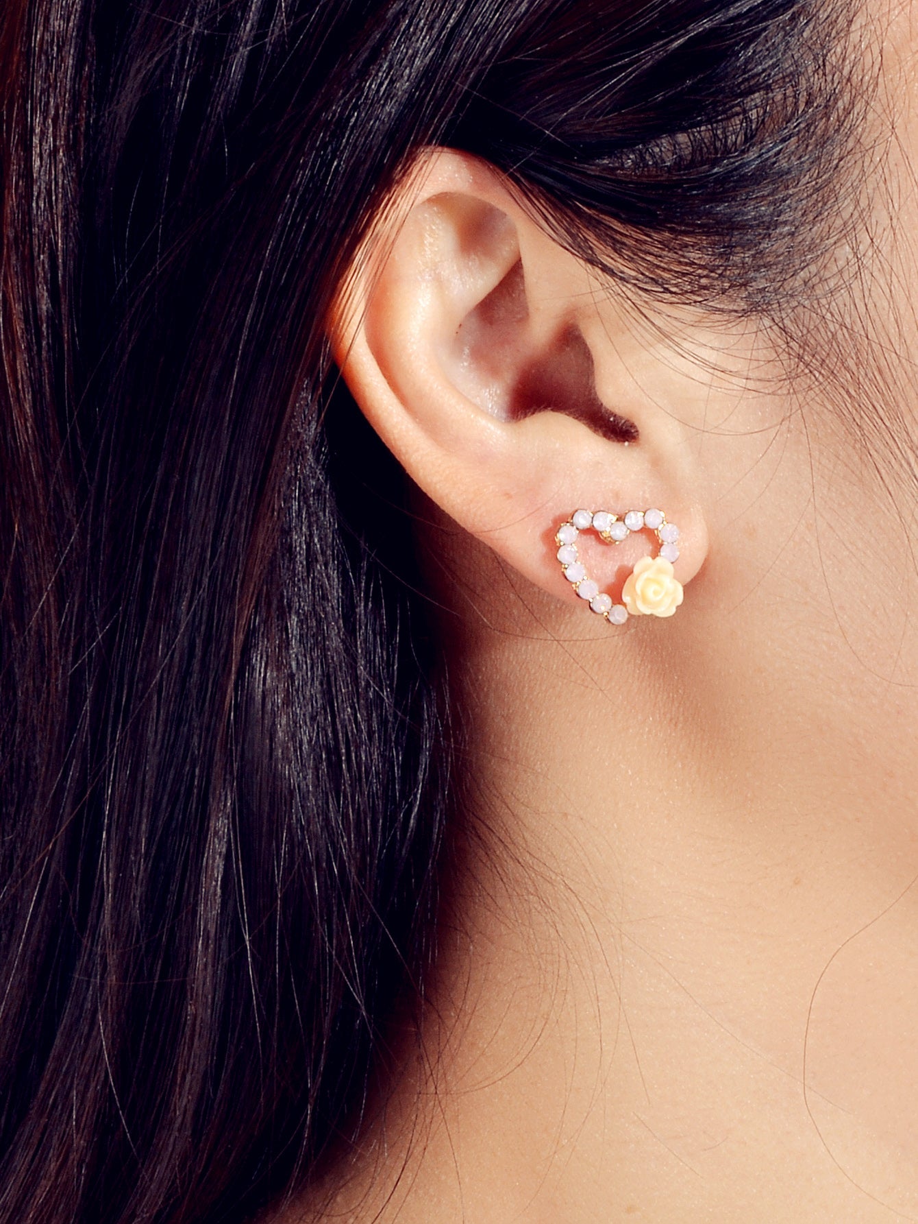 9 pairs Elegant Pearl Rhinestone Round Flower Mini Stud Piercing Earrings set-3