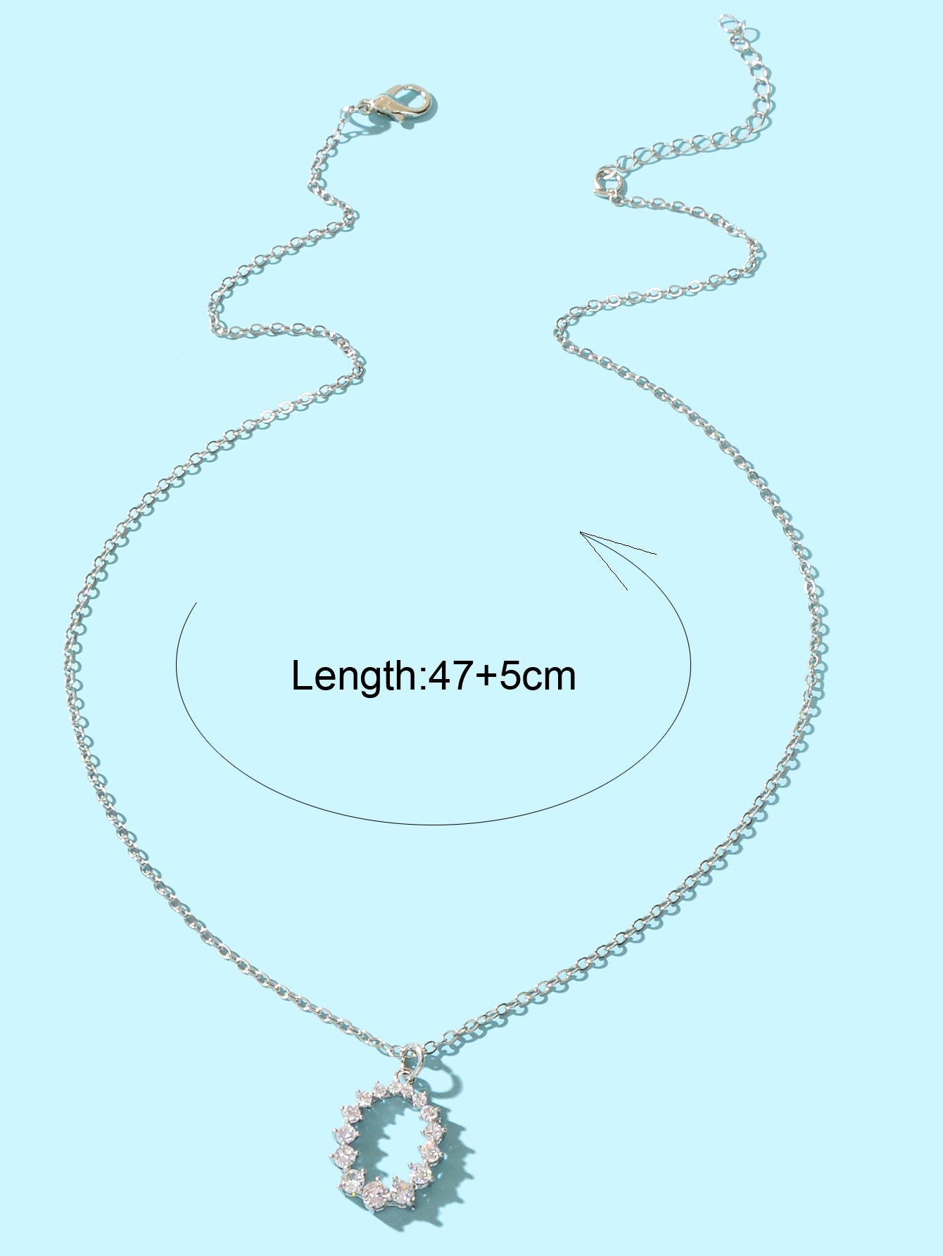 Graceful Cubic Zircon Decor Silver Chain Pendant Necklace Engagement Jewellery-3