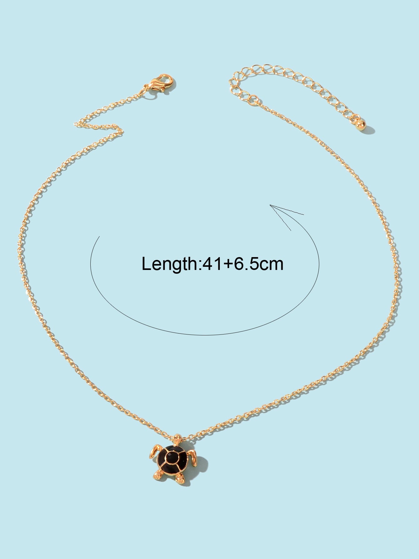 Ocean Animals Jewellery Gold Chain Black Tortoise Pendant Necklace Girls Gifts-3
