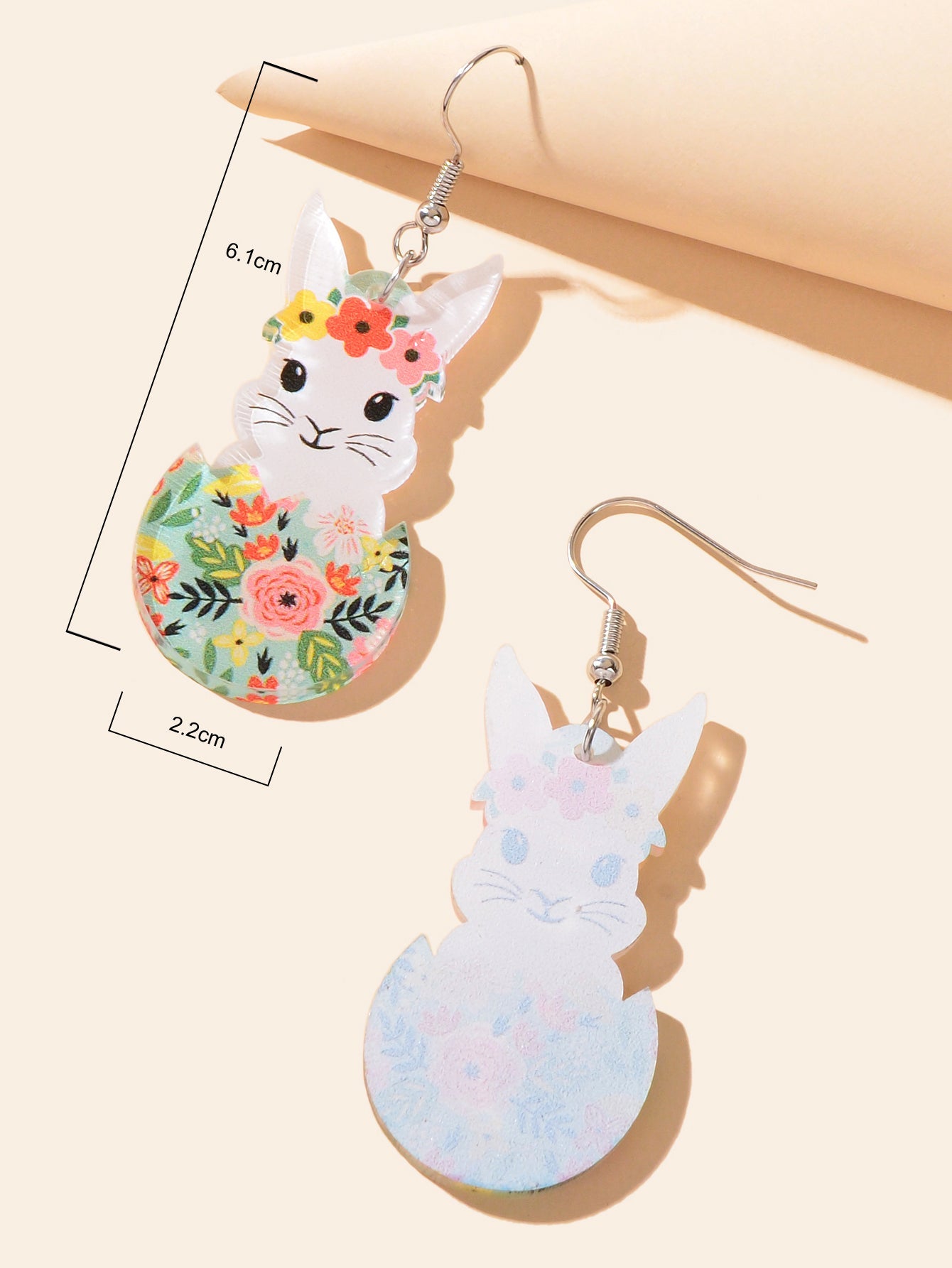 1 Pair Novelty Trendy Easter Bunny Eggs Earrings Bohemian Rabbit Ear Jewellery-3